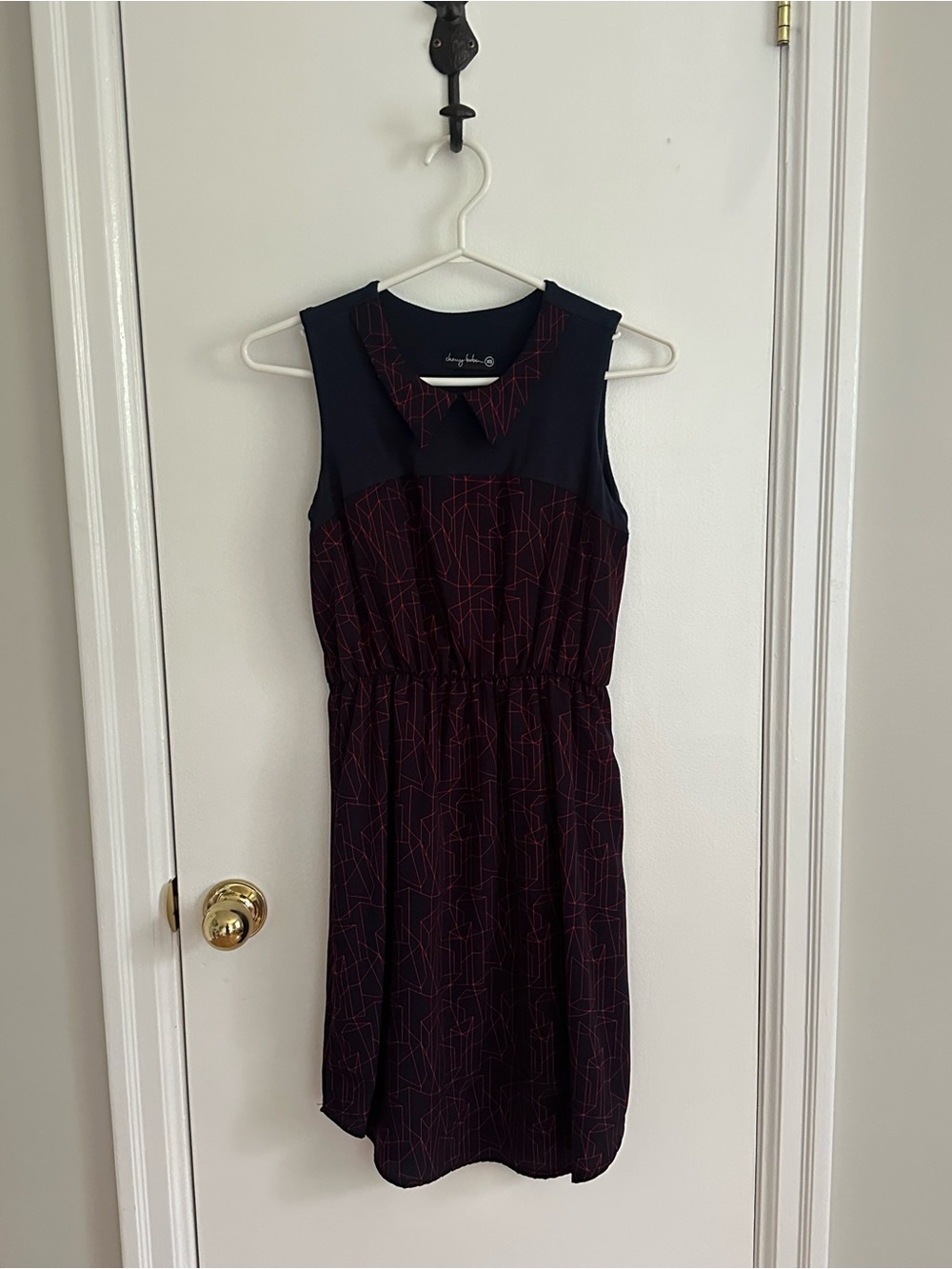 Made in Canada Navy Printed Collar Dress